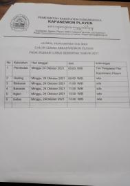 Jadwal Penyampaian Visi misi Calon Lurah